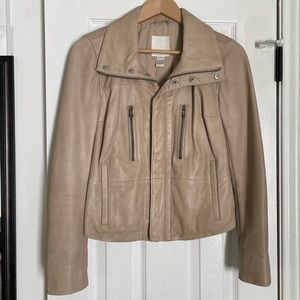 Diesel XS Taupe Genuine Leather Motorcycle Jacket